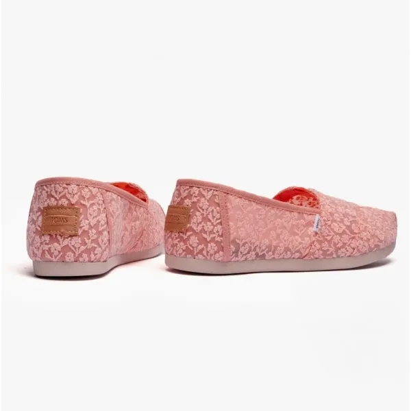 TOMS ALPARGATA Womens Posy Lace Espadrille Peach