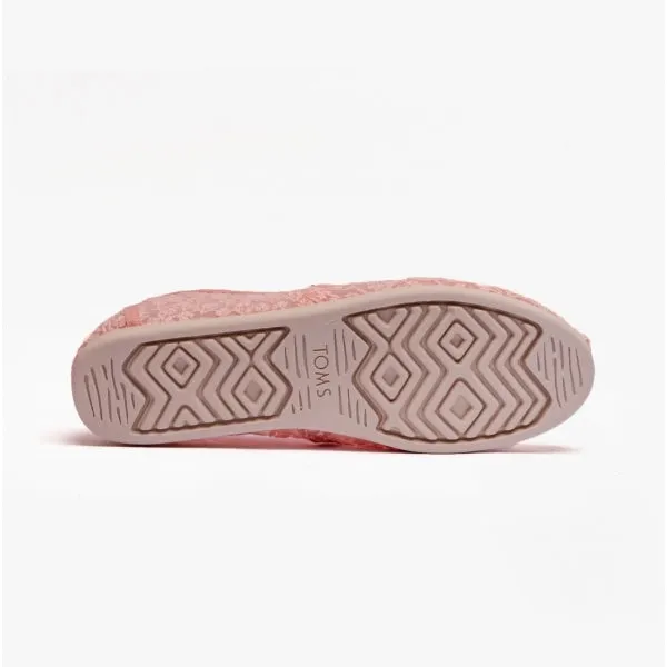 TOMS ALPARGATA Womens Posy Lace Espadrille Peach