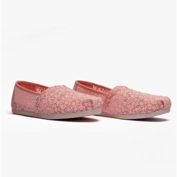 TOMS ALPARGATA Womens Posy Lace Espadrille Peach