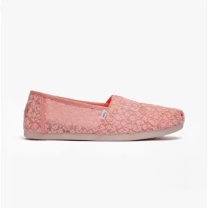 TOMS ALPARGATA Womens Posy Lace Espadrille Peach