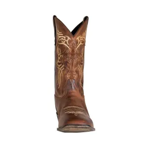 TuffRider Men's Lamar Leather Contrast Stitched Wide Square Toe Western Boots
