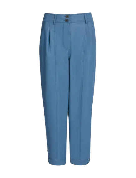 Tyson Techni Linen Tapered Trouser - Dark Blue