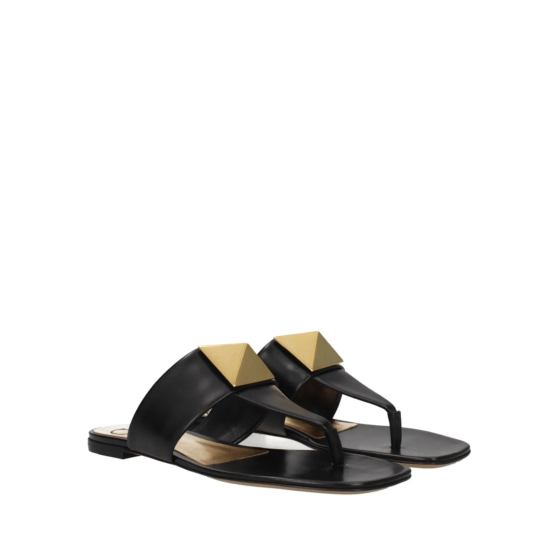 VALENTINO GARAVANI Elegant One Stud Leather Thong Sandals