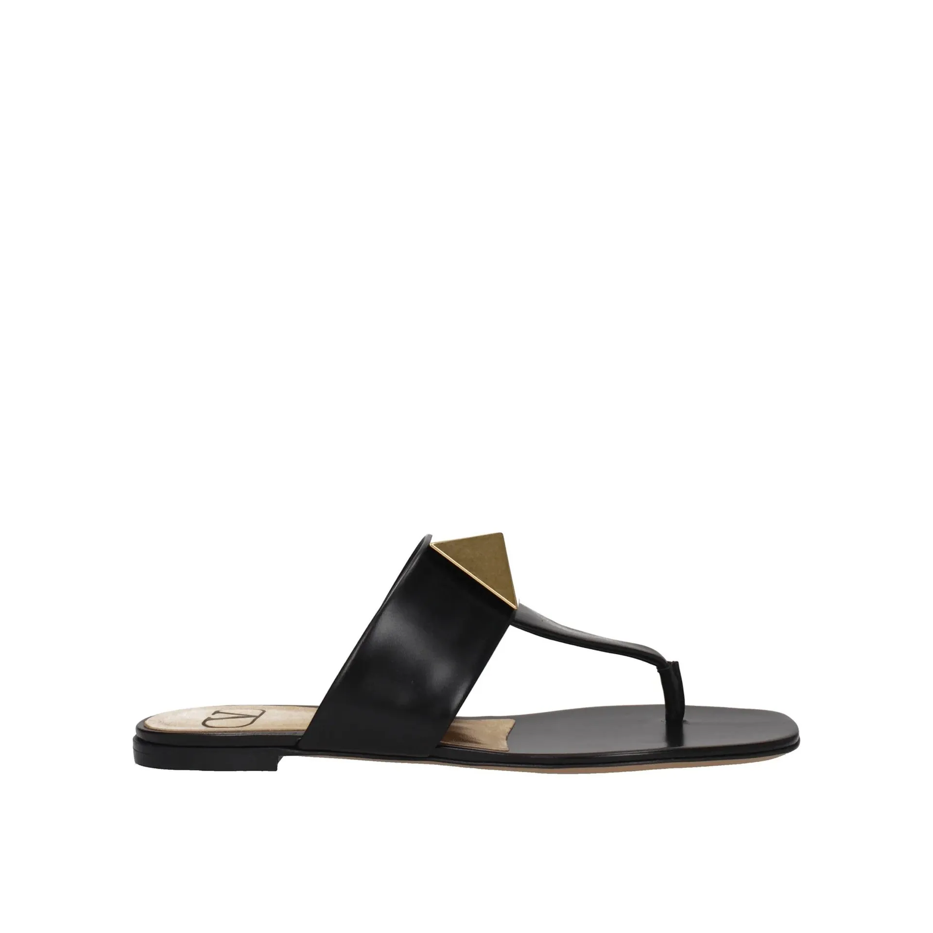 VALENTINO GARAVANI Elegant One Stud Leather Thong Sandals