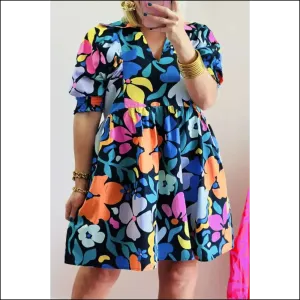 Vibrant Blue Floral Mini Dress: Ditch the Diet, Keep the Dress! 💙 Needful Things