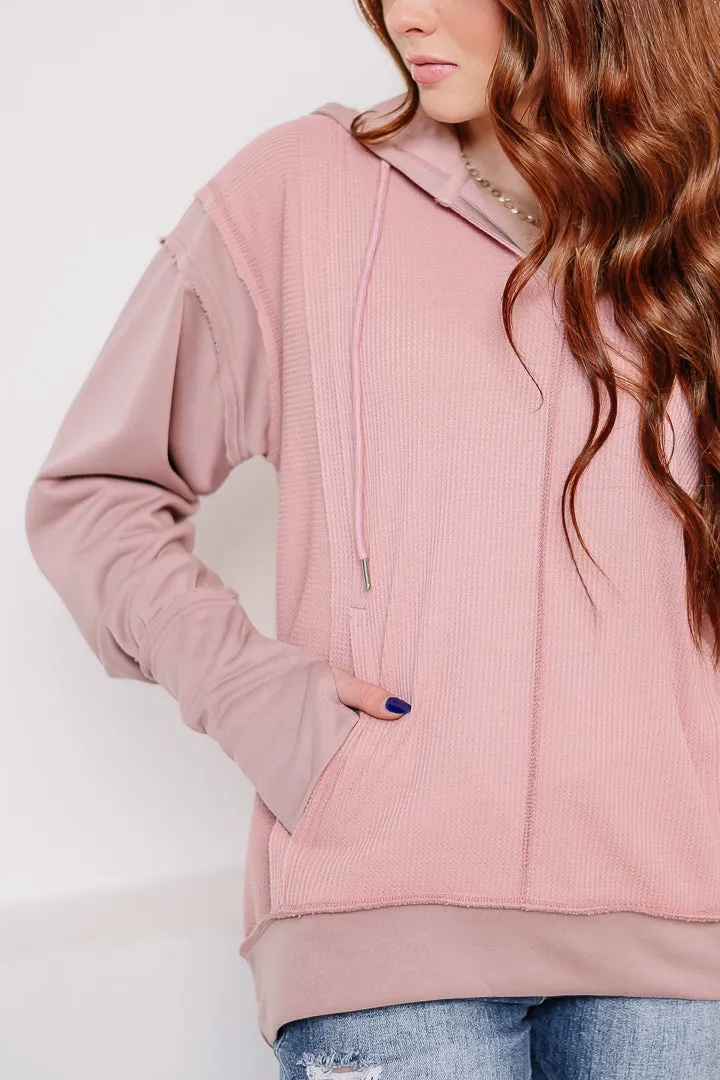 Vintage Washed Thermal Hoodie | Rose