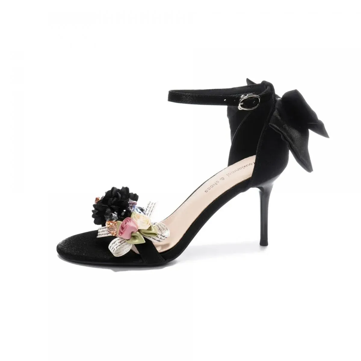 VougeVamp Luxury Satin Bow High Heel Sandals for Women - Elegant Thin Heel Designer Wedding and Party Shoes