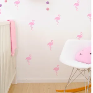 Wall Vinyl Stickers - Pink Flamingos