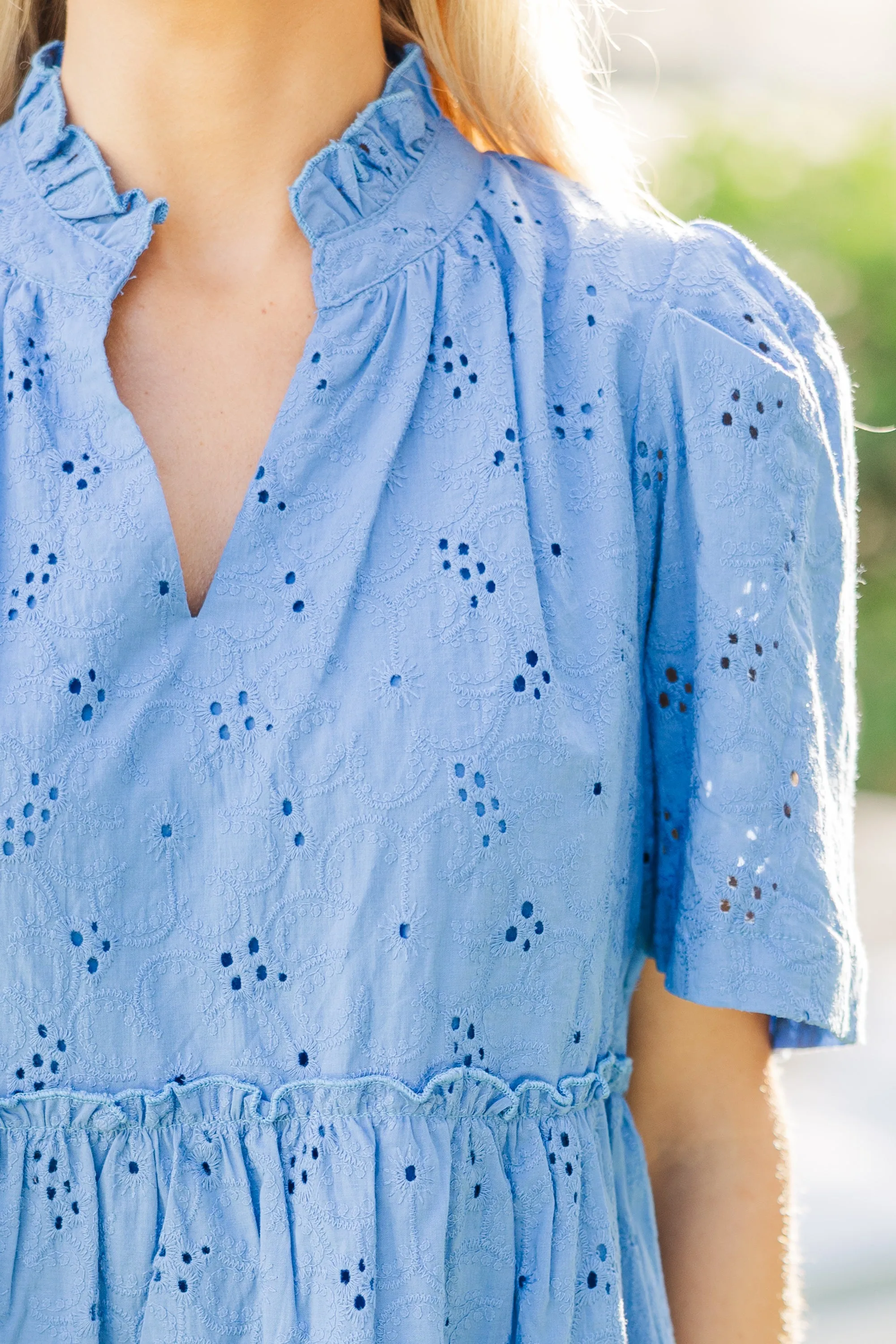We Belong Blue Eyelet Dress