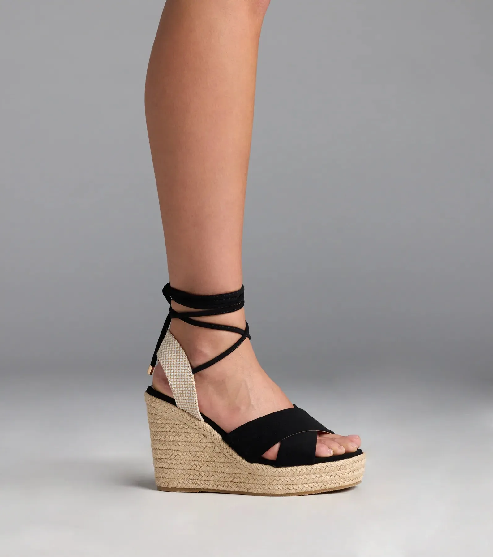 Weekend Date Lace-Up Espadrille Wedges