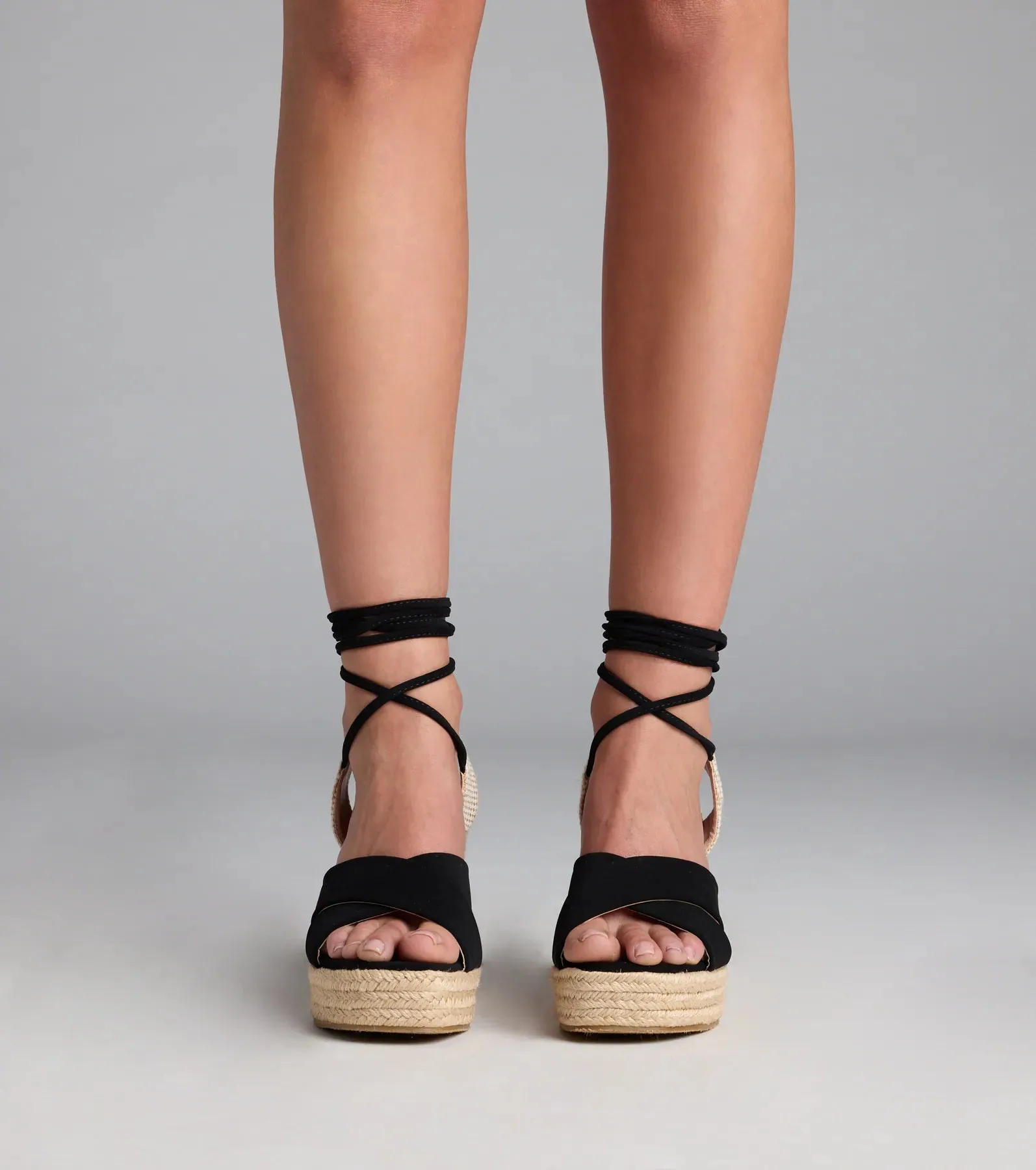 Weekend Date Lace-Up Espadrille Wedges