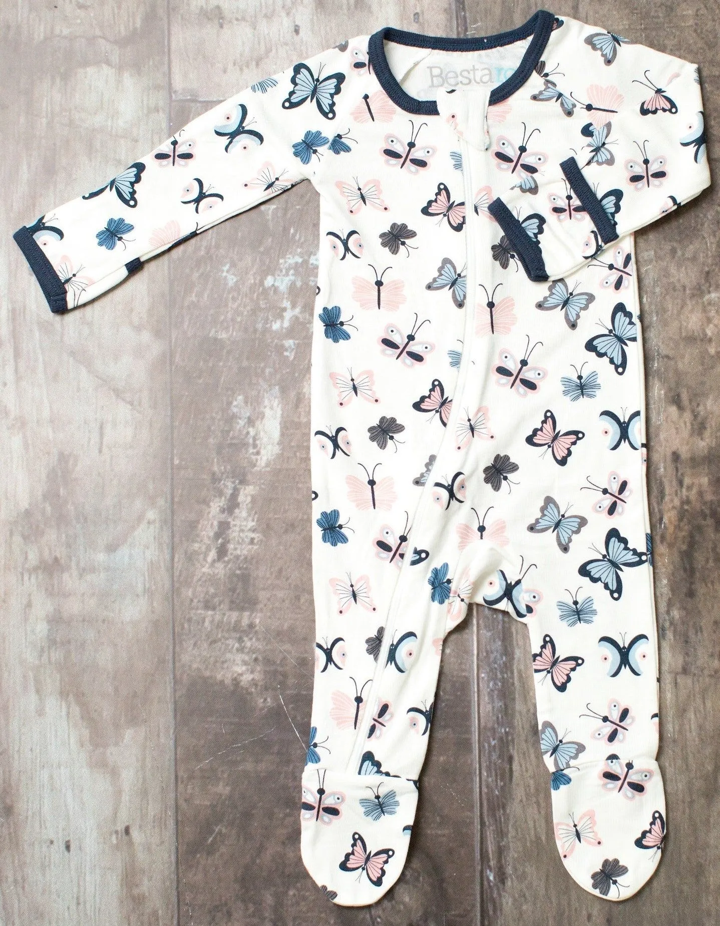 White Butterflies Footie