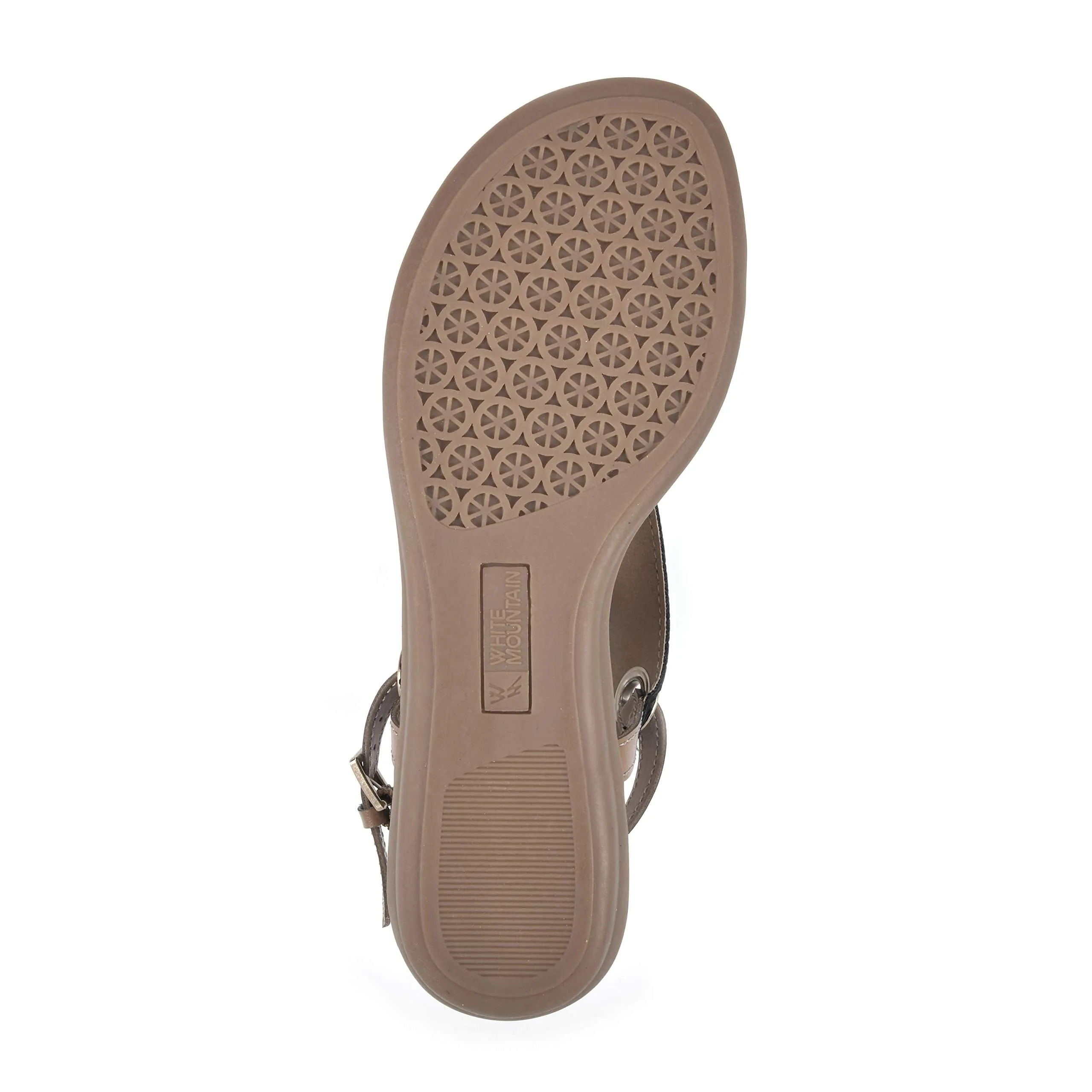 WHITE MOUNTAIN Shoes London Women's Flat Sandal, Black/Hc Smooth, 8 M