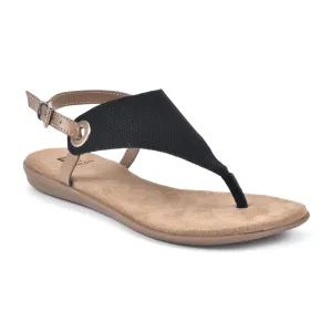 WHITE MOUNTAIN Shoes London Women's Flat Sandal, Black/Hc Smooth, 8 M