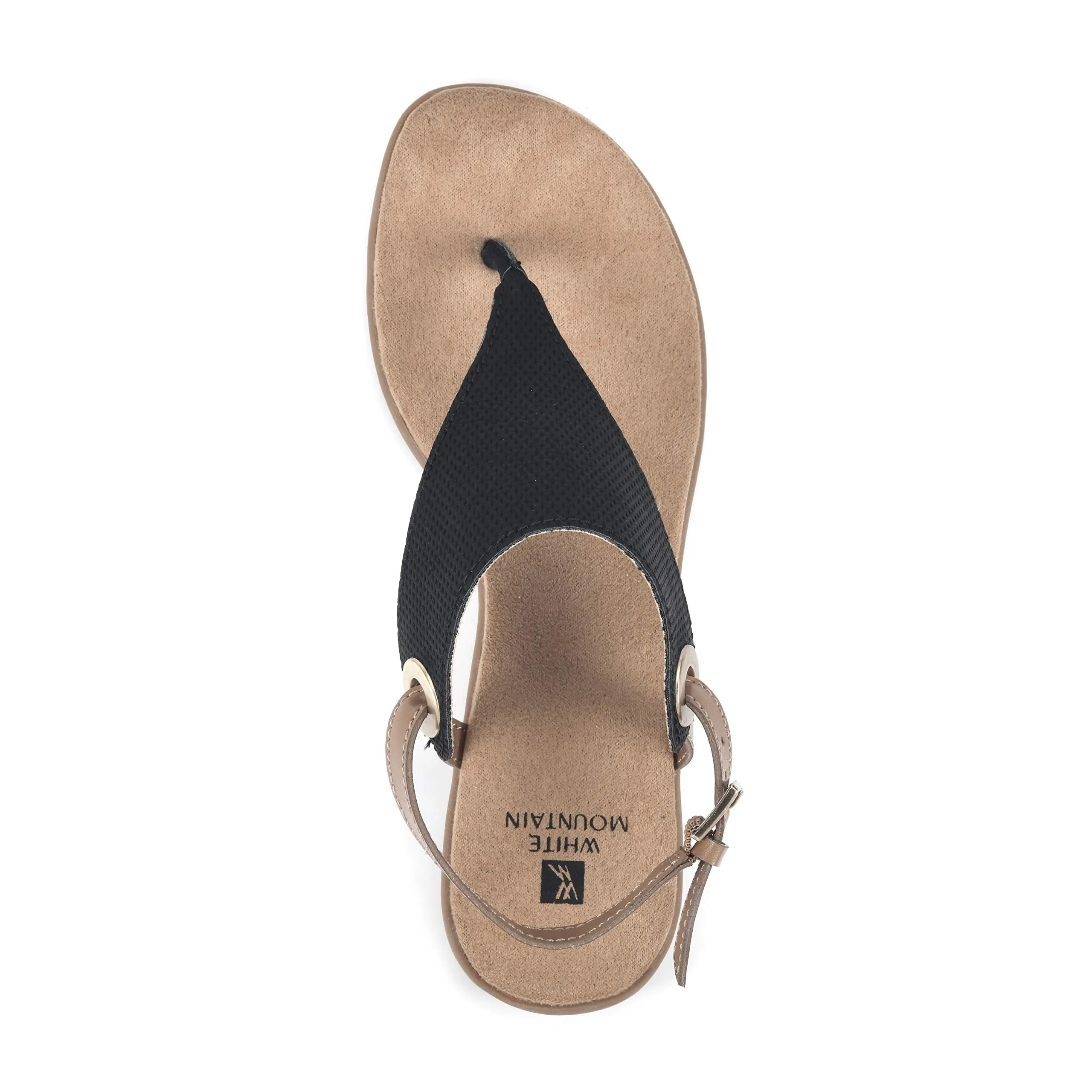 WHITE MOUNTAIN Shoes London Women's Flat Sandal, Black/Hc Smooth, 8 M