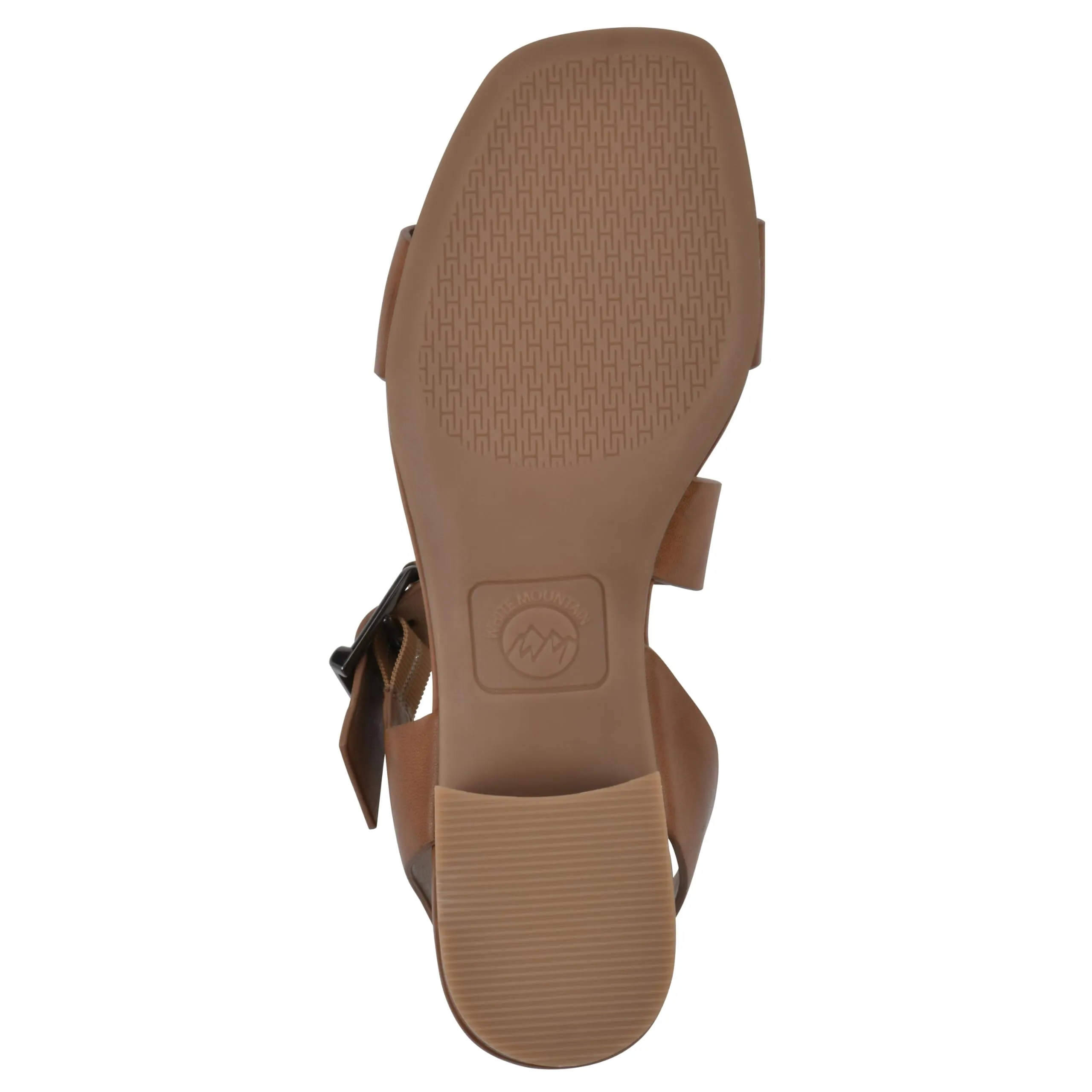 WHITE MOUNTAIN Women's Albatas Low Block Heel Sandal, Dk.Tan/Smooth, 11 M
