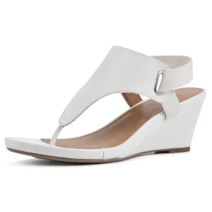 WHITE MOUNTAIN Women's All Dres Wedge Sandal, White/Smooth, 11 M