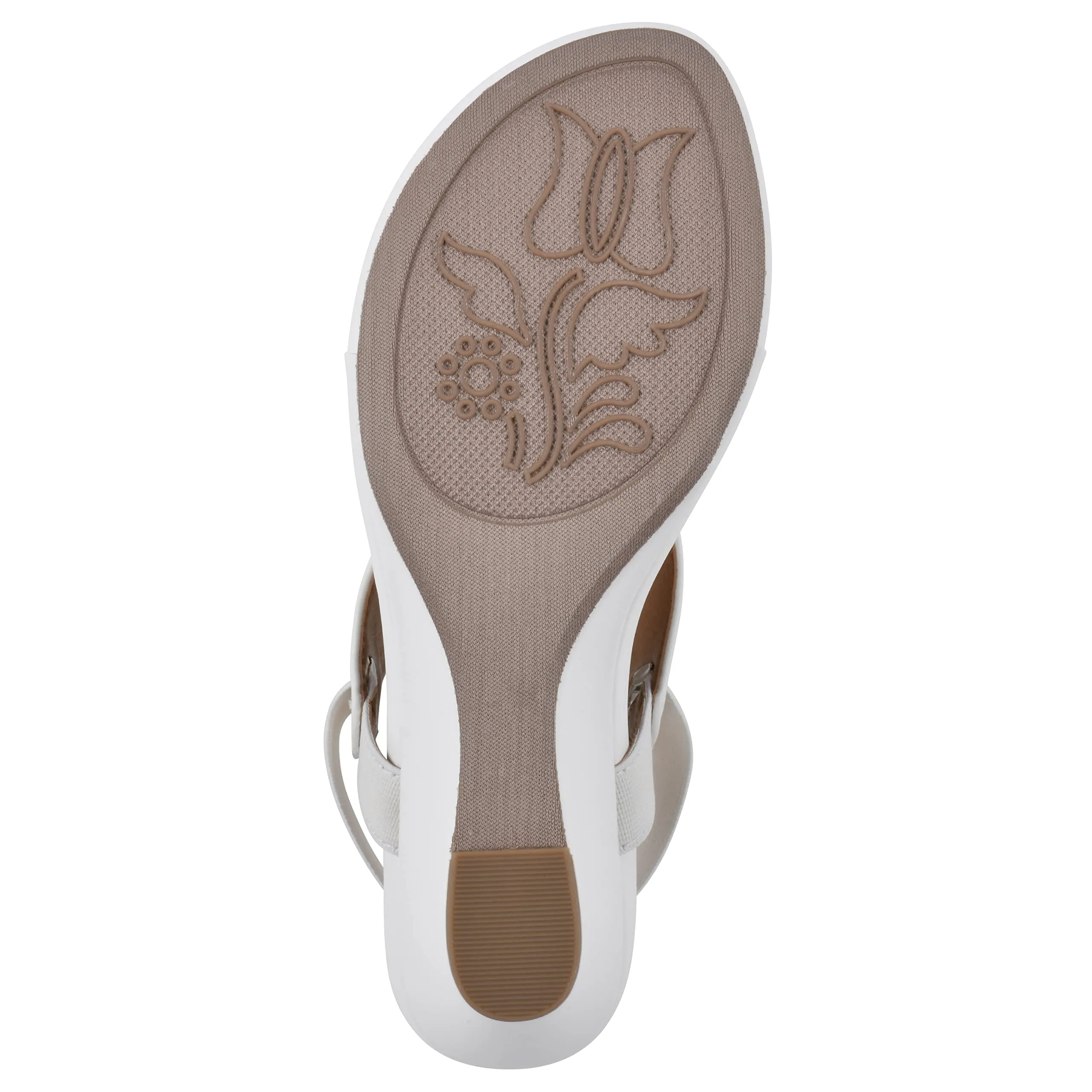 WHITE MOUNTAIN Women's All Dres Wedge Sandal, White/Smooth, 11 M