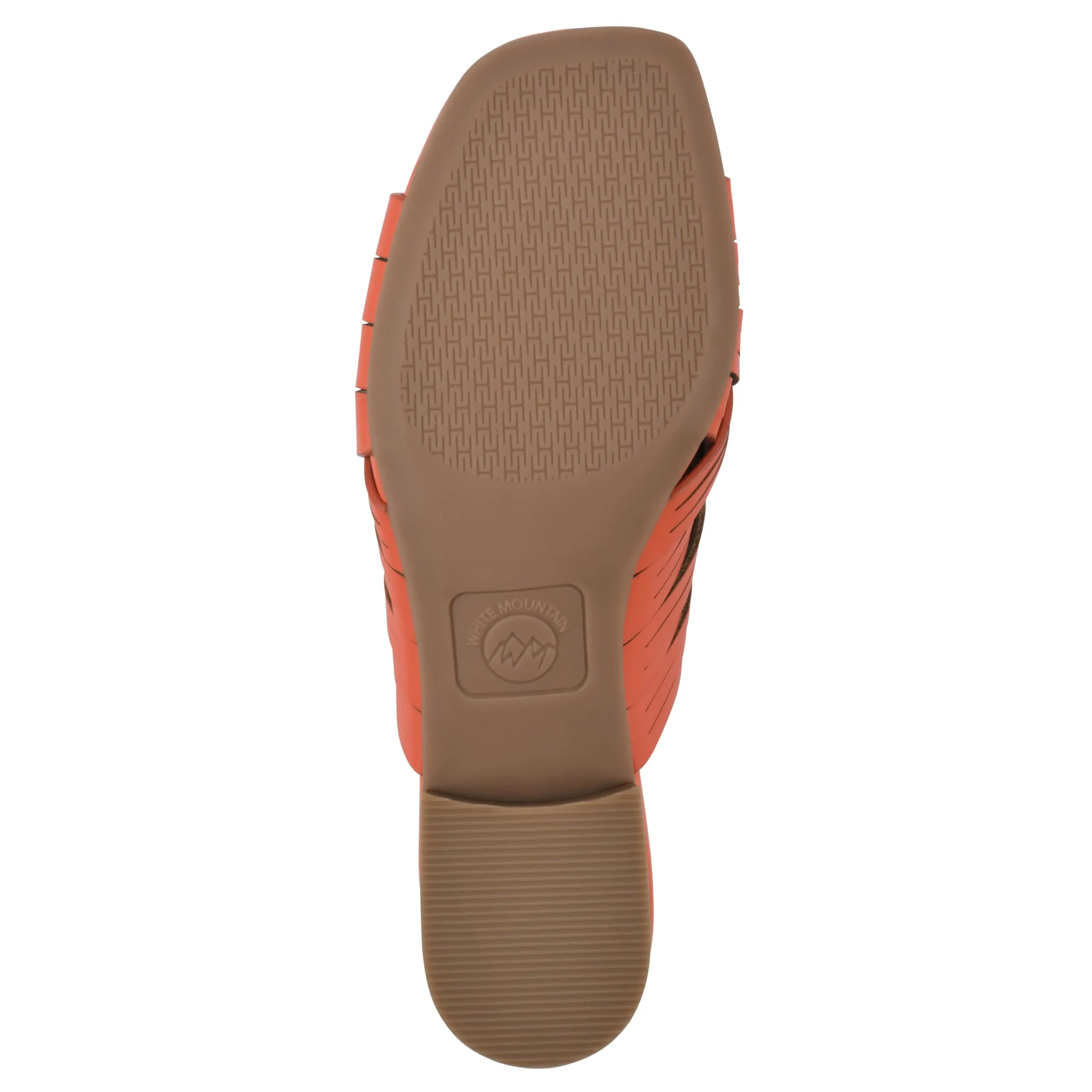 WHITE MOUNTAIN Women's Alluvia Low Block Heel Woven Sandal, Aperol Spritz/Smooth, 9 M