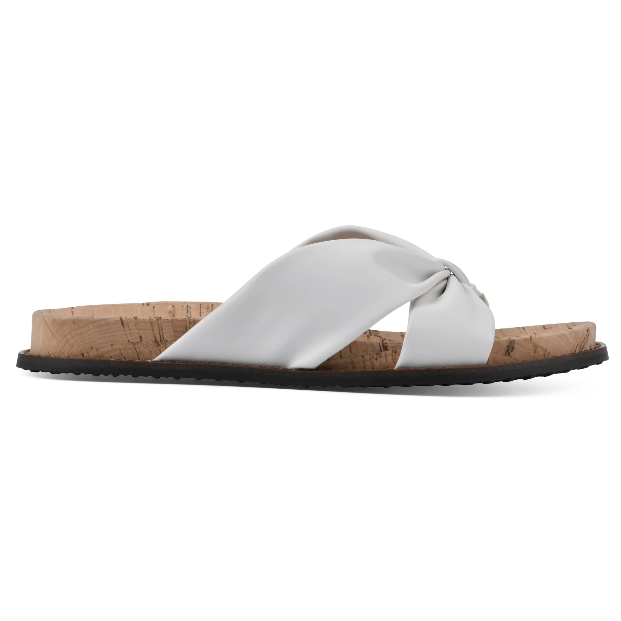 WHITE MOUNTAIN Women's Malanga X-Strap Flat Footbed Sandal, White/Smooth, 6.5 M