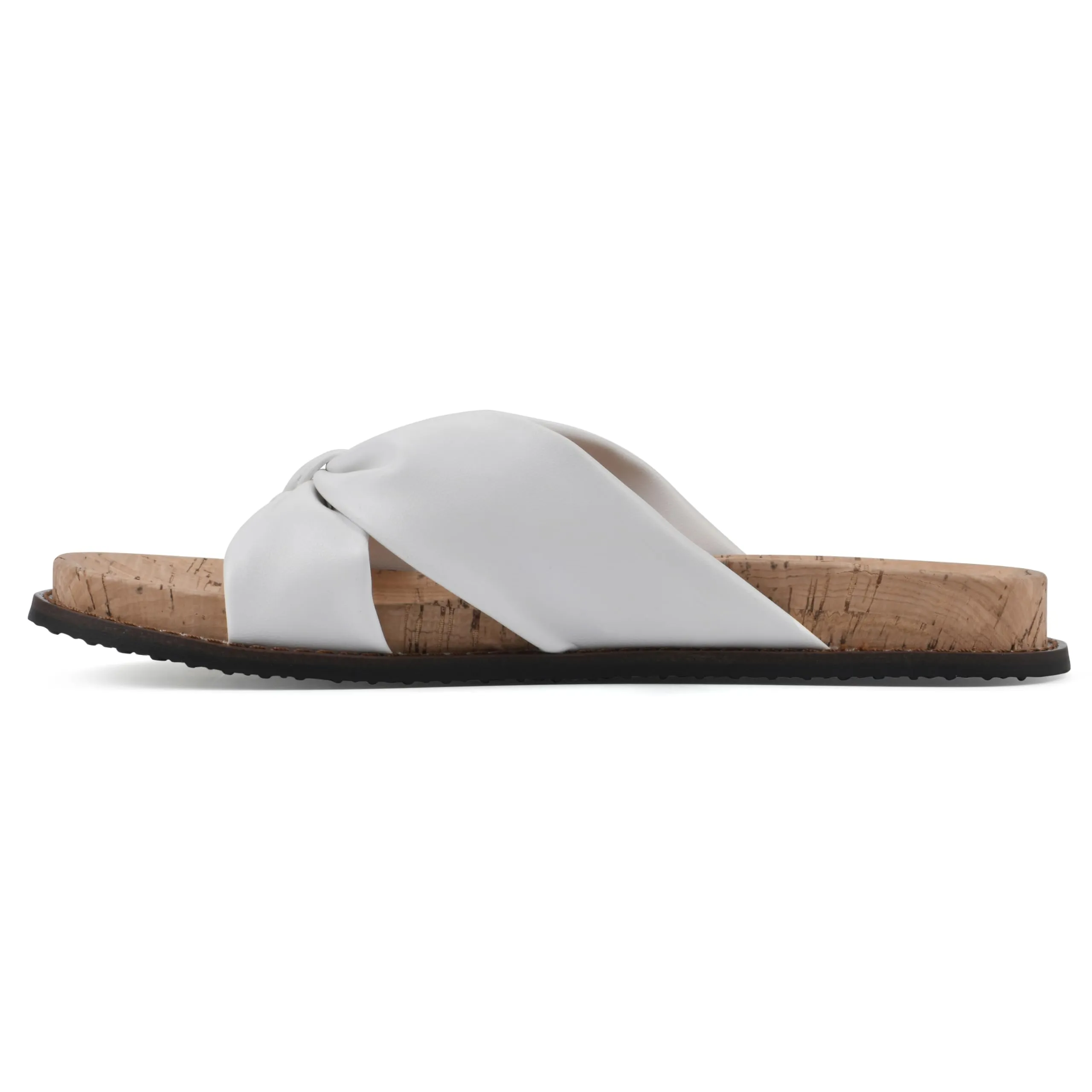 WHITE MOUNTAIN Women's Malanga X-Strap Flat Footbed Sandal, White/Smooth, 6.5 M