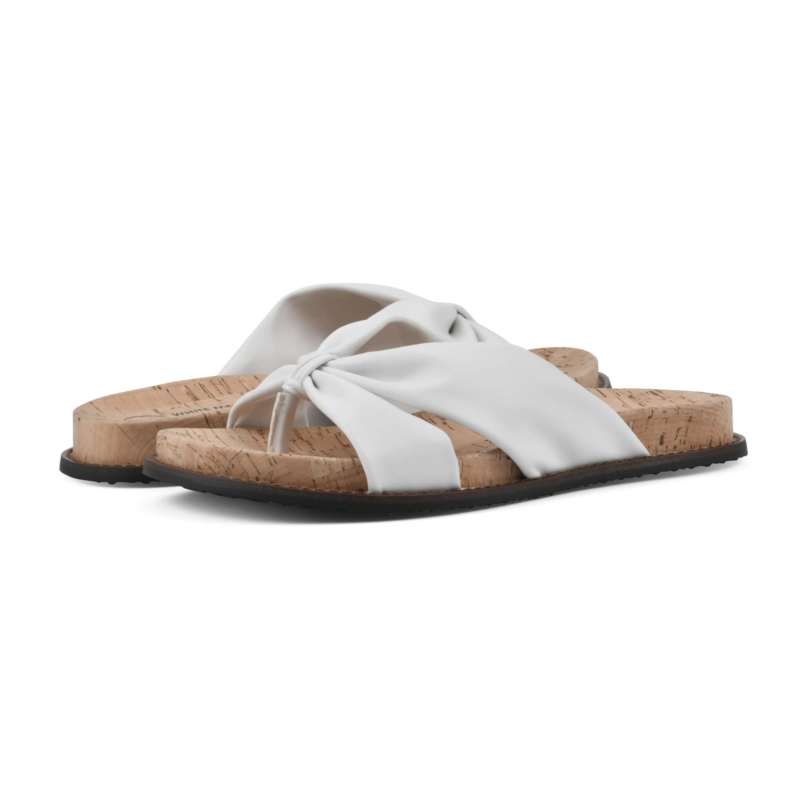 WHITE MOUNTAIN Women's Malanga X-Strap Flat Footbed Sandal, White/Smooth, 8 M