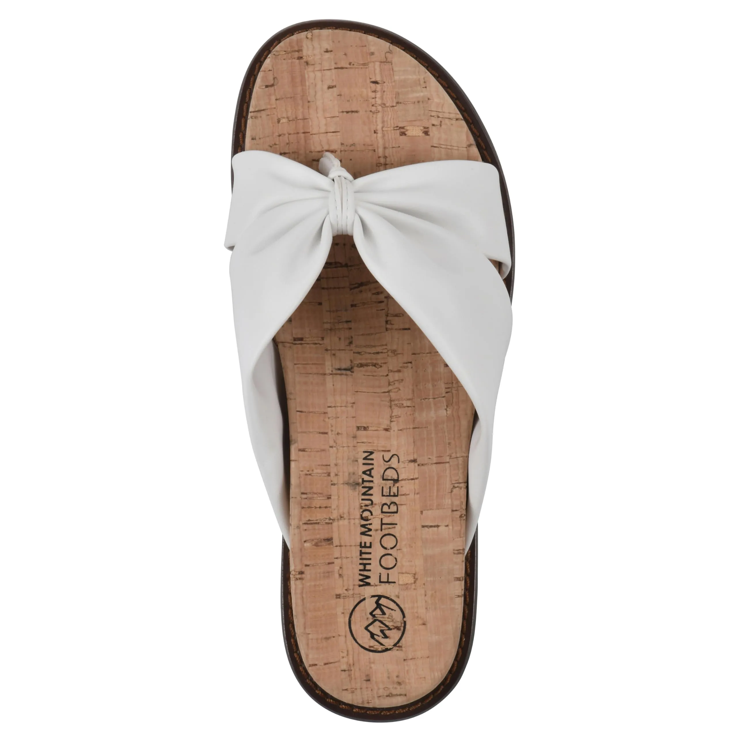 WHITE MOUNTAIN Women's Malanga X-Strap Flat Footbed Sandal, White/Smooth, 8 M