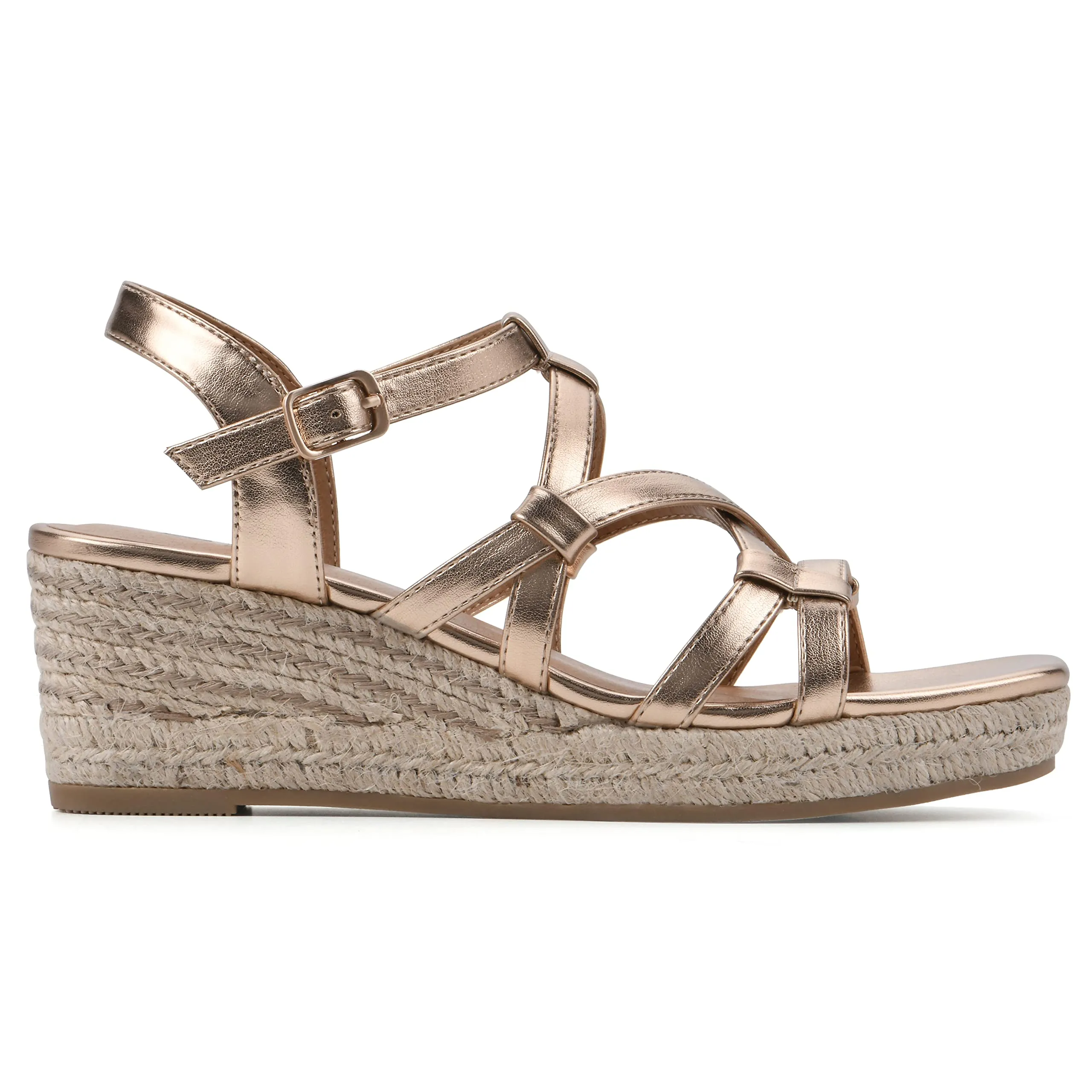 WHITE MOUNTAIN Women's Swayze Platform Sandal, Rosegold/Smooth, 8 M