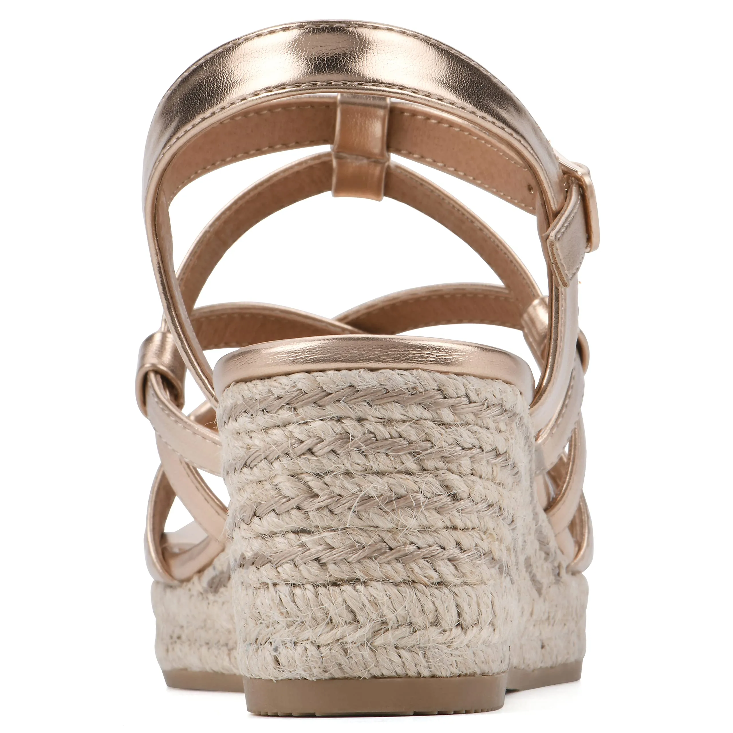 WHITE MOUNTAIN Women's Swayze Platform Sandal, Rosegold/Smooth, 8 M