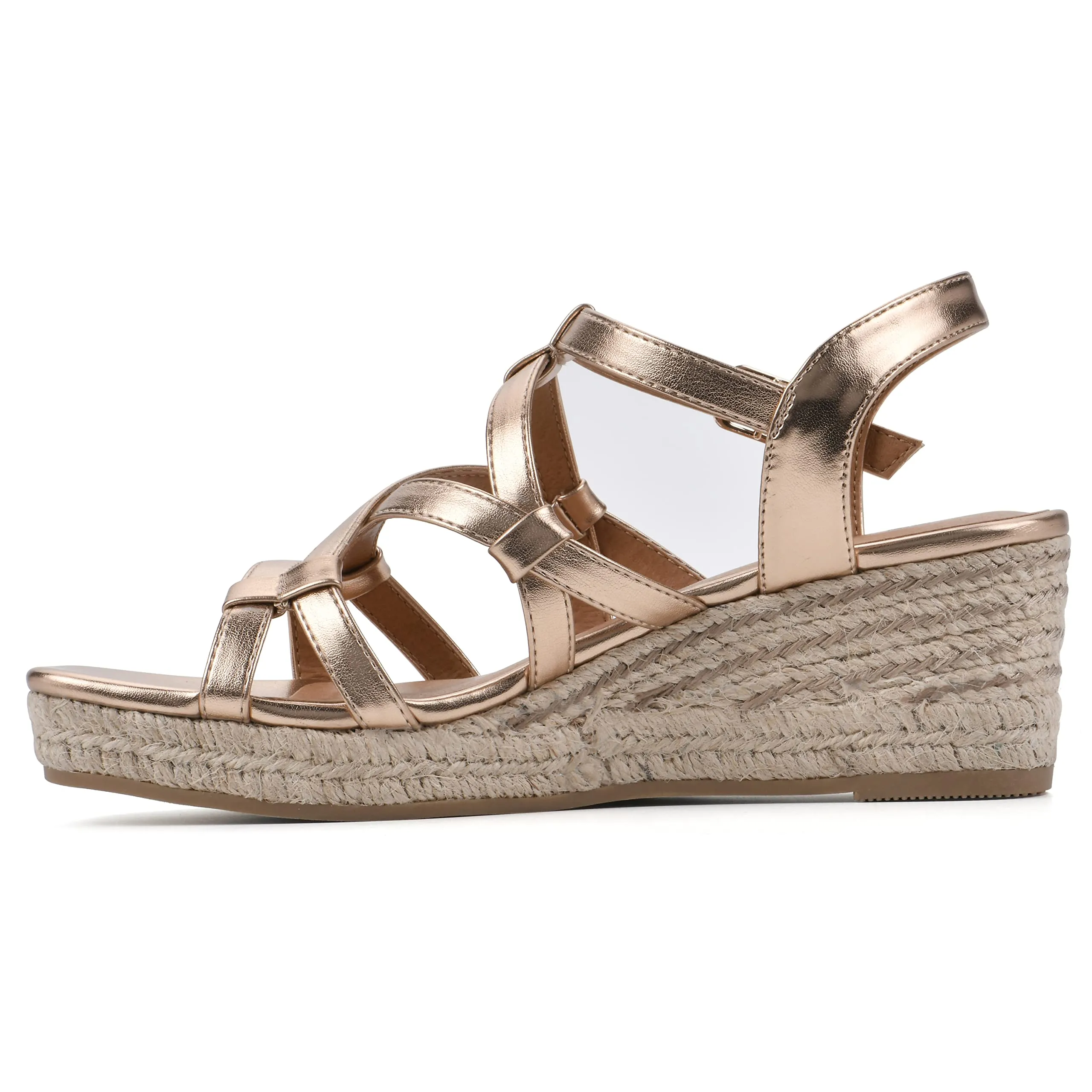 WHITE MOUNTAIN Women's Swayze Platform Sandal, Rosegold/Smooth, 8 M