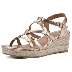 WHITE MOUNTAIN Women's Swayze Platform Sandal, Rosegold/Smooth, 8 M
