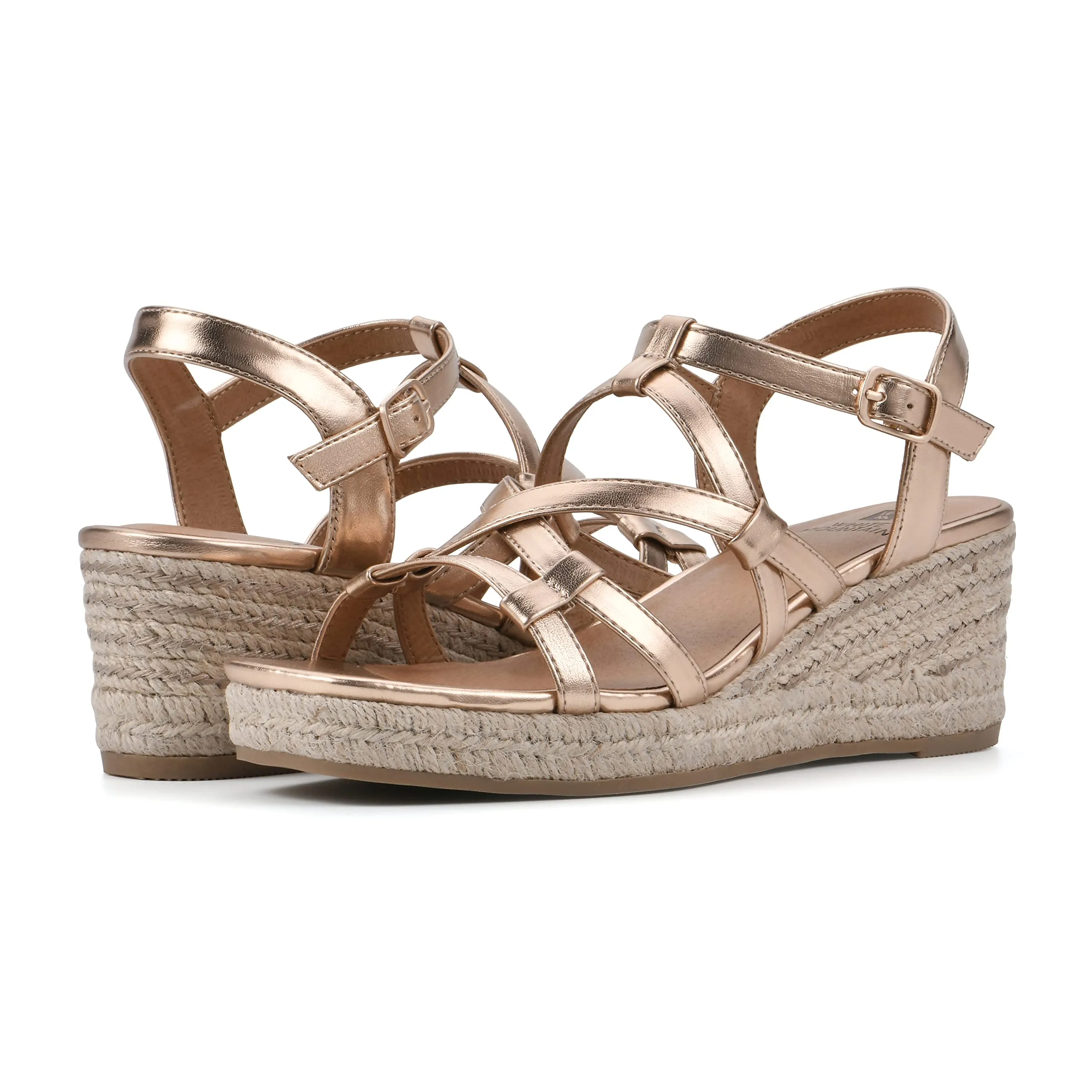 WHITE MOUNTAIN Women's Swayze Platform Sandal, Rosegold/Smooth, 8 M