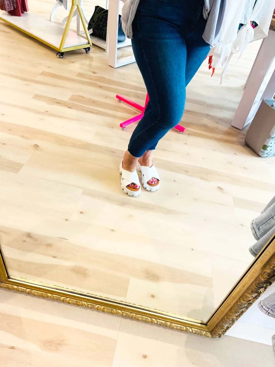 Women's Lug Sole Sandals In White