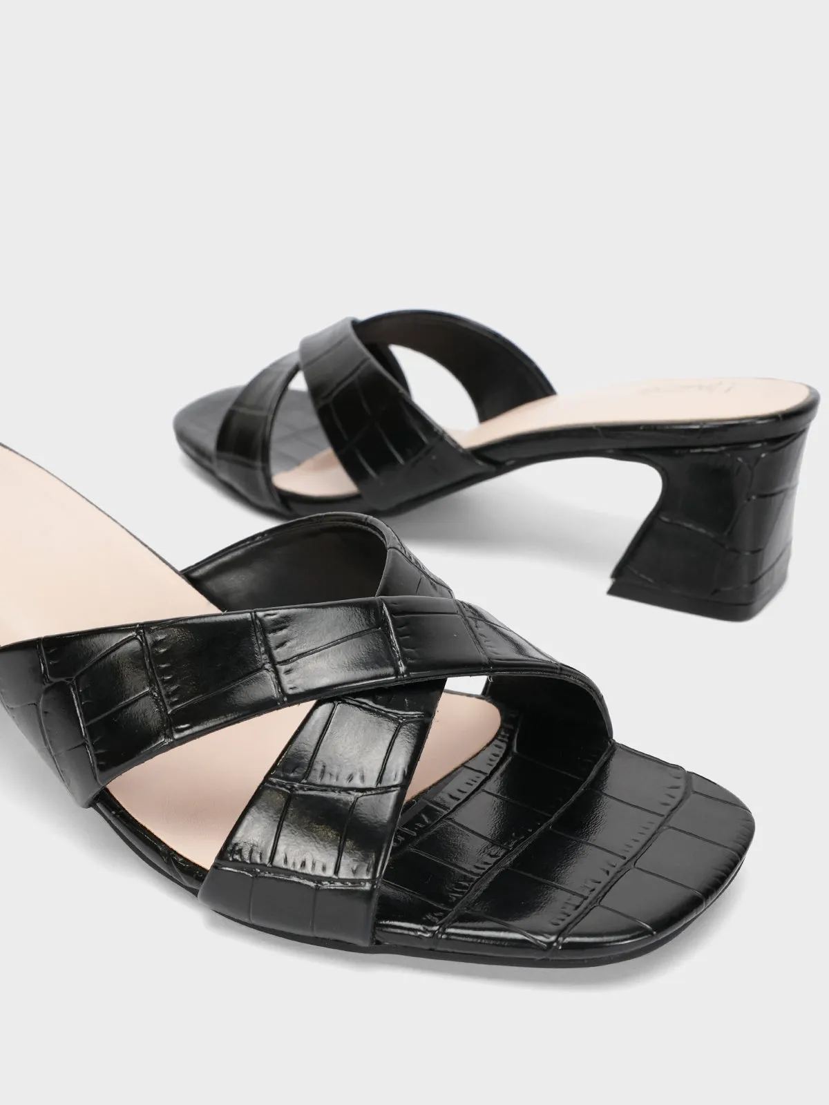 Womens "HYPNOS" Crossover Heel Sandals