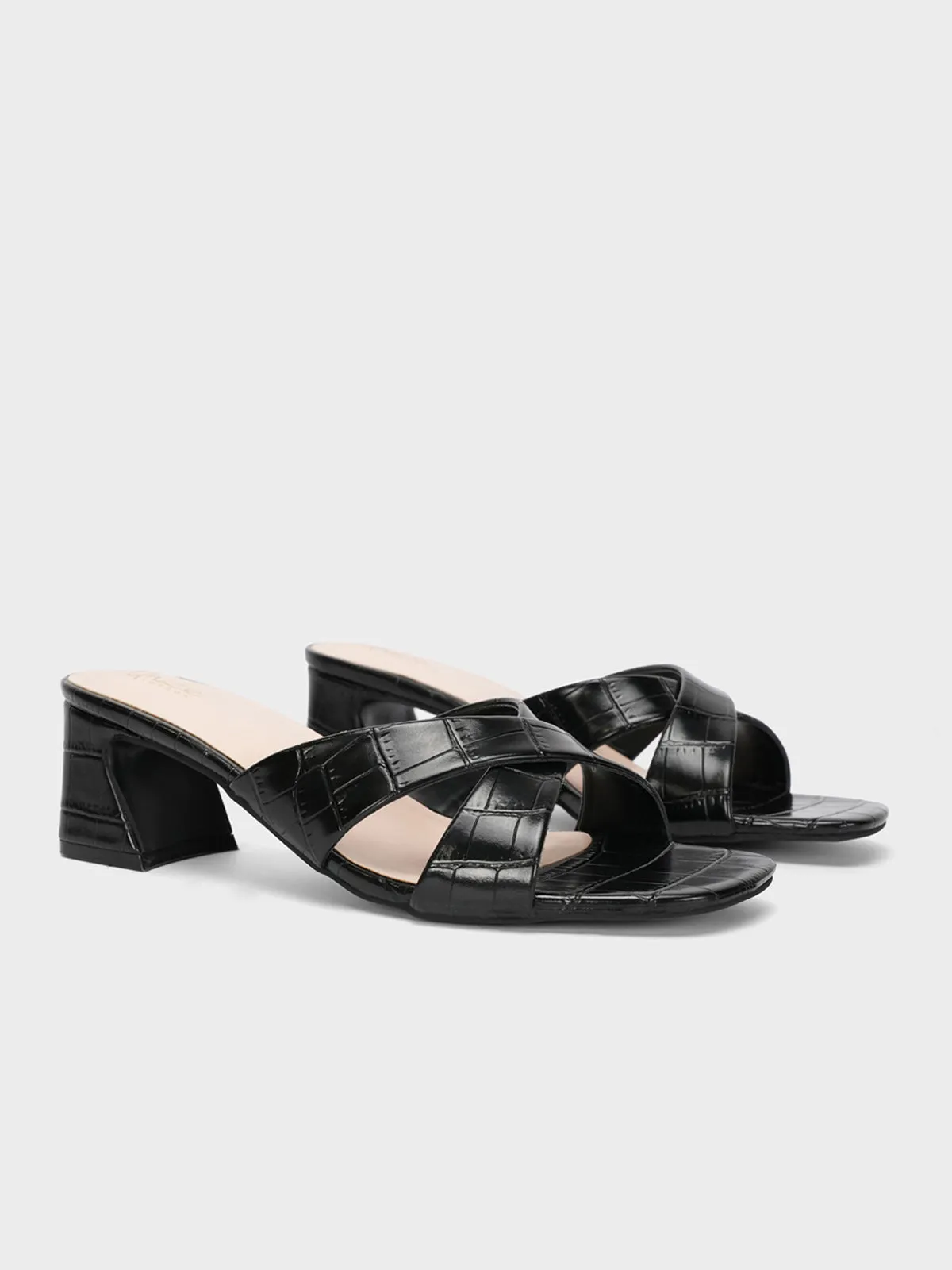Womens "HYPNOS" Crossover Heel Sandals