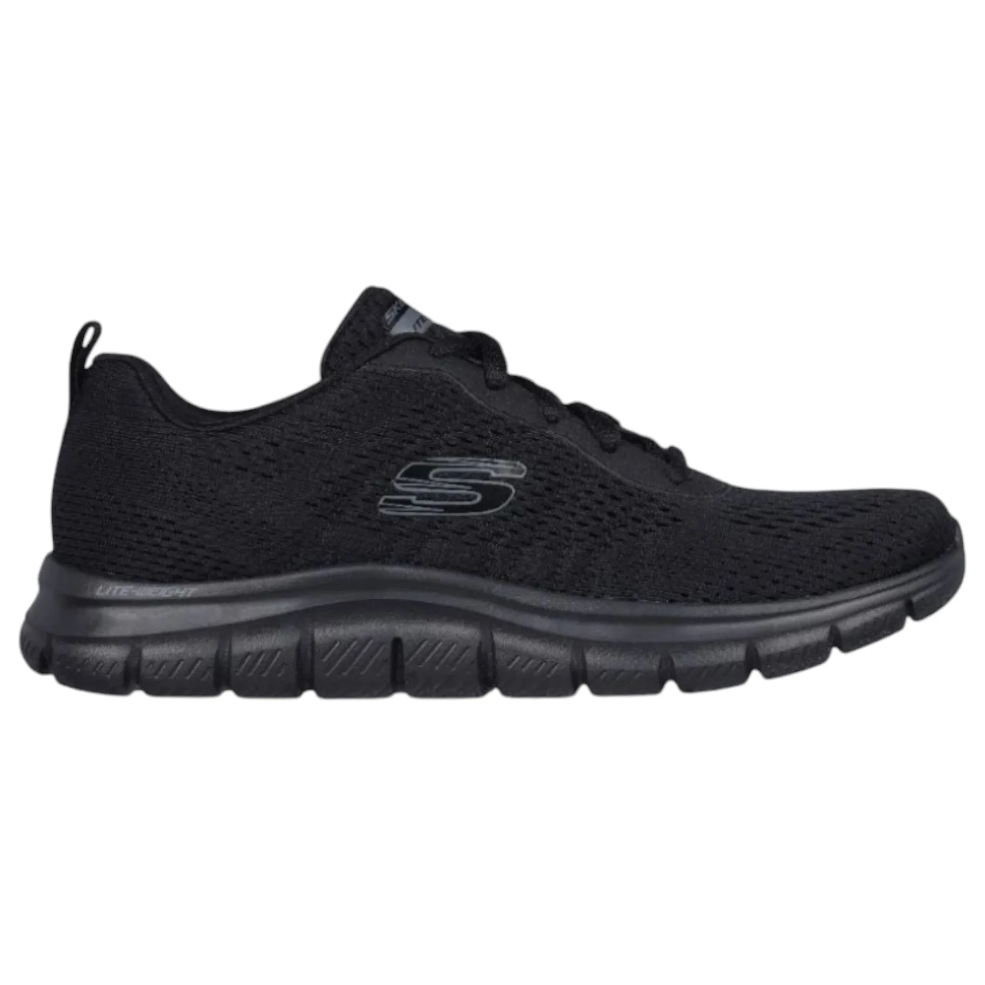 Womens Skechers Track New Staple Black Walking Shoes