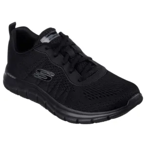 Womens Skechers Track New Staple Black Walking Shoes