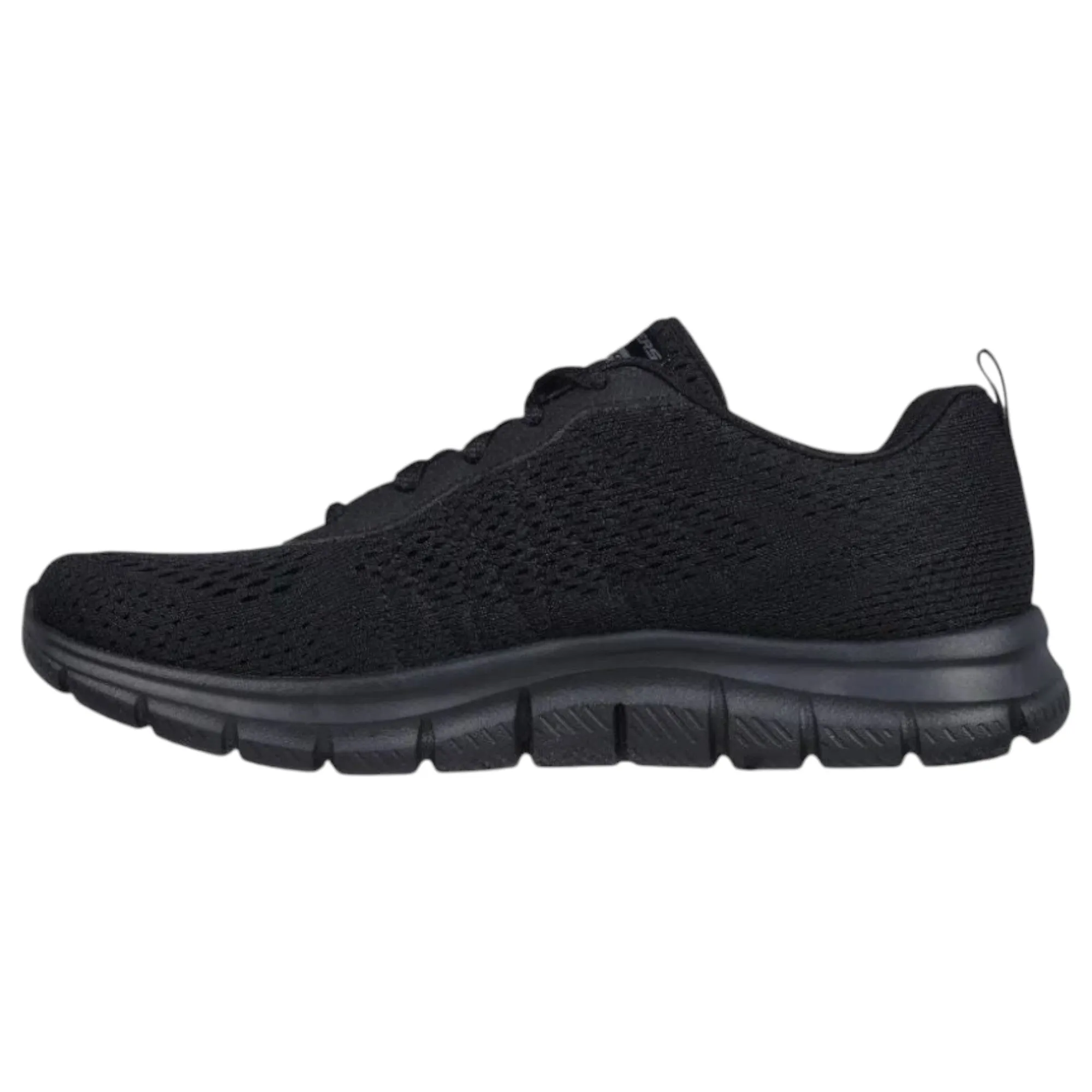 Womens Skechers Track New Staple Black Walking Shoes
