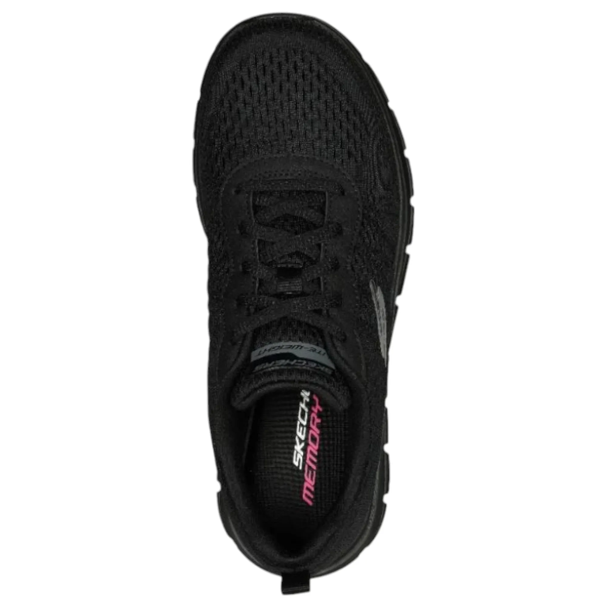 Womens Skechers Track New Staple Black Walking Shoes