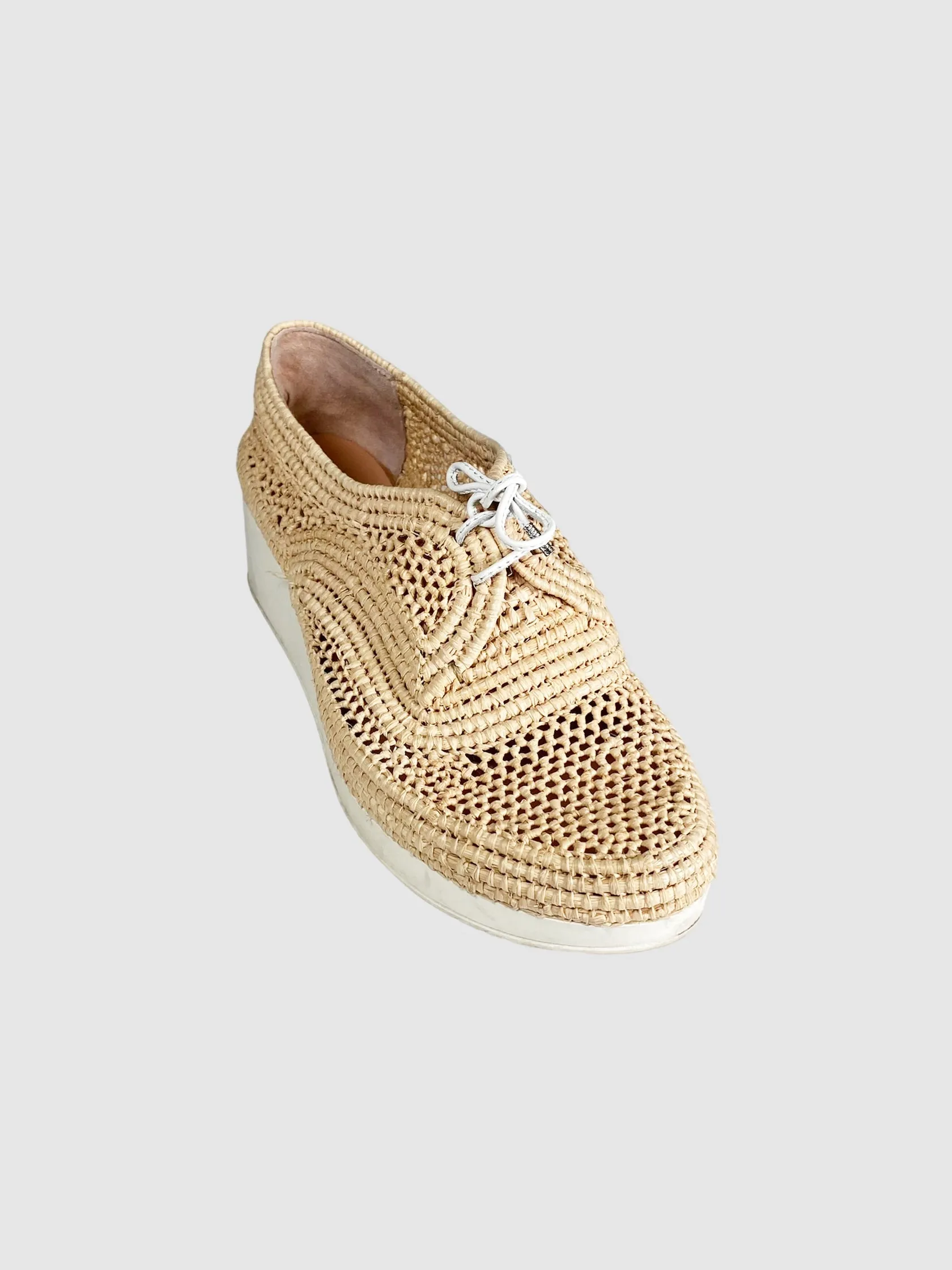 Woven Lace-Up Espadrilles - Size 36