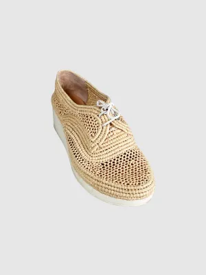 Woven Lace-Up Espadrilles - Size 36