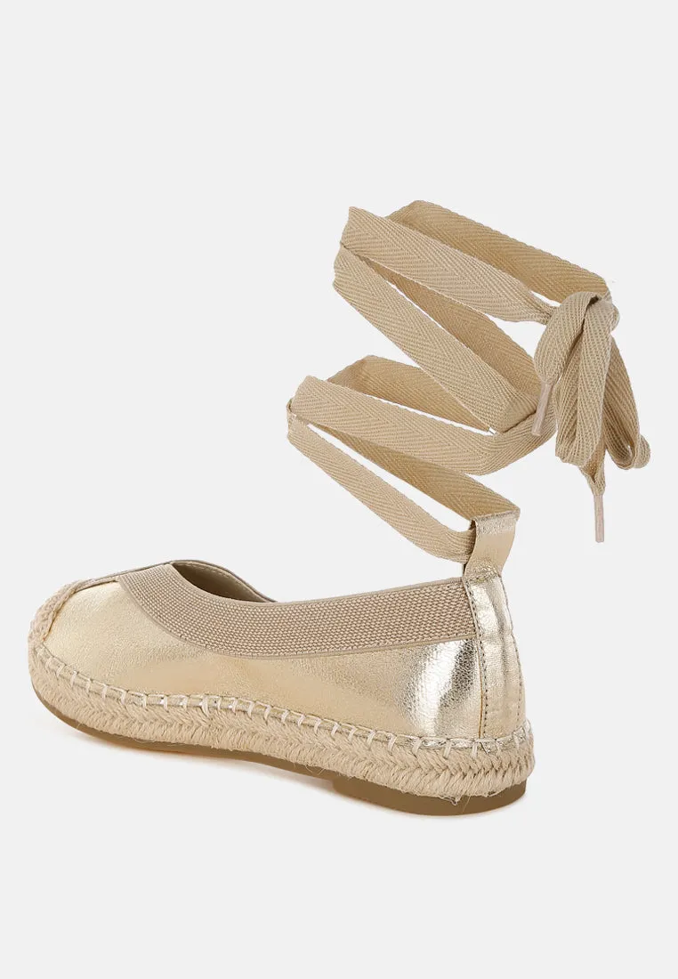Zayal Metallic Detachable Lace Espadrilles