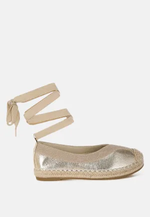 Zayal Metallic Detachable Lace Espadrilles