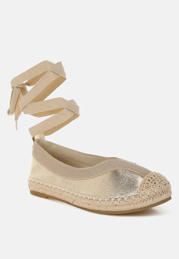 Zayal Metallic Detachable Lace Espadrilles